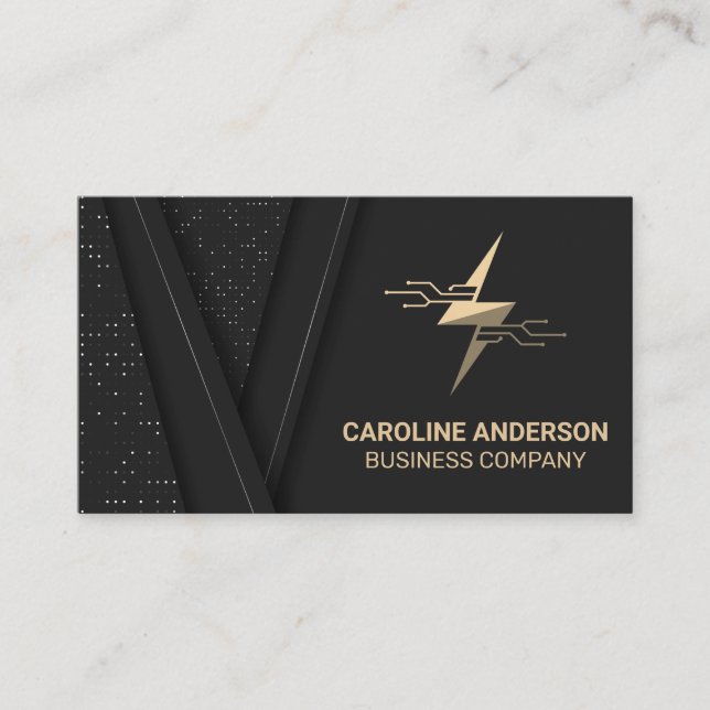 Cartão de visita do logotipo técnico Bolt (Frente)