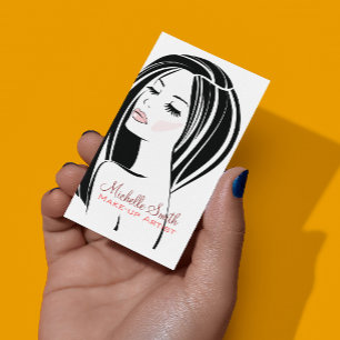 Cartão de visita do maquilhador da cara da mulher