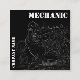 Cartão de visita do mecânico do quadrado do motor