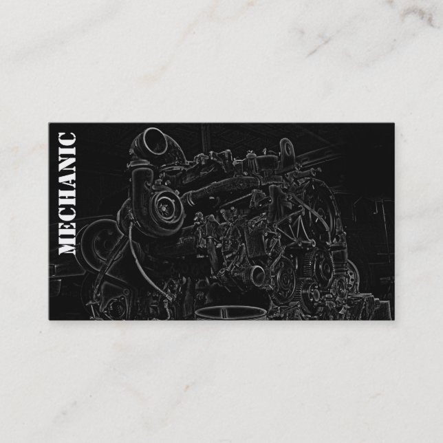 Cartão de visita do mecânico do quadrado do motor (Frente)