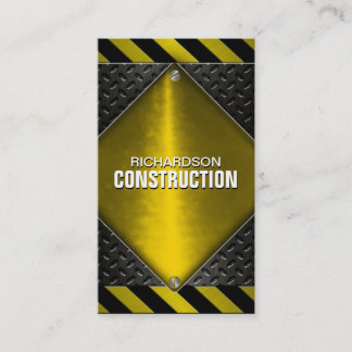 Cartão de visita do metal da construção - amarelo