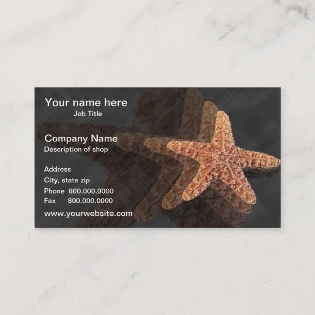 Cartão de visita do modelo da estrela do mar (Frente)