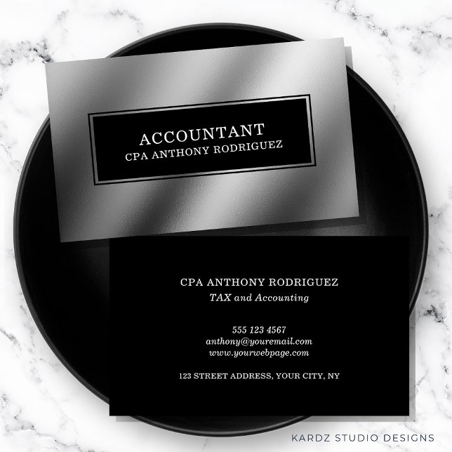Cartão de visita do Modern Accounting Professional (Accountant business cards shown in 3.5 x 2 inch. size, more sizes and colors are available.)
