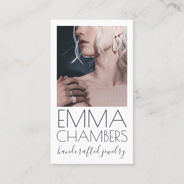 Cartão de visita do moderno Chic Jewelry Designer (Frente)
