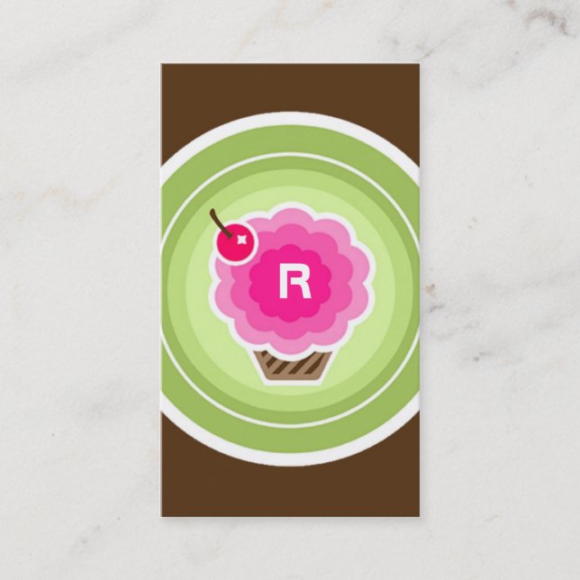 CARTÃO DE VISITA DO MONOGRAMA DO CUPCAKE DE 311 (Frente)