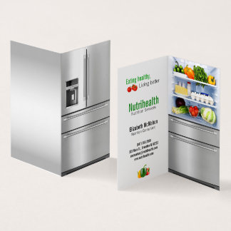 cartão de visita do nutricionista do frigorífico