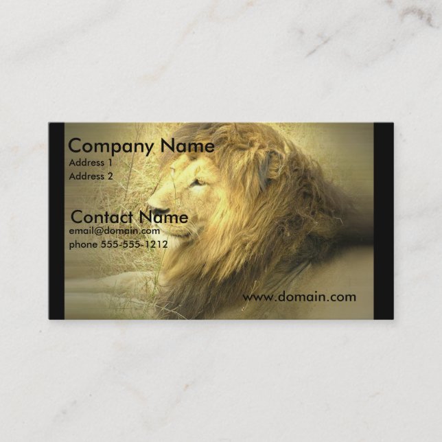 Cartão de visita do orgulho do leão (Frente)