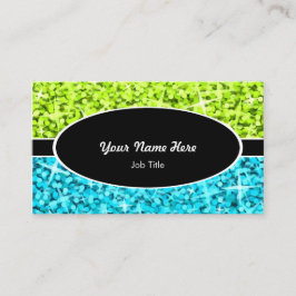 Cartão de visita do oval do preto azul do limão da