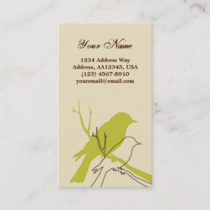 Cartão de visita do pássaro (creme)
