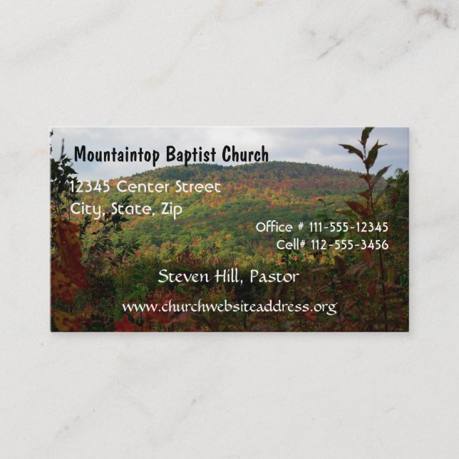 Cartão de visita do Pastor (Frente)