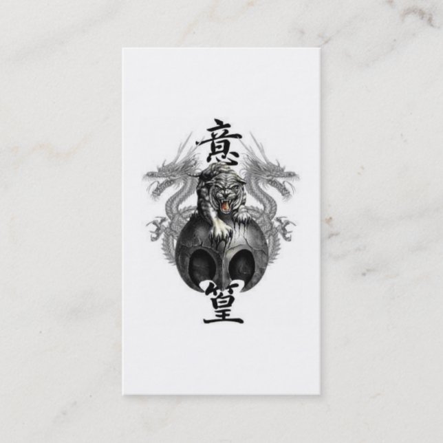 Cartão de visita do perfil do tigre do dragão (Frente)