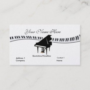 Cartão de visita do piano de cauda e do teclado