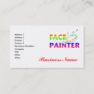Cartão de visita do pintor da cara