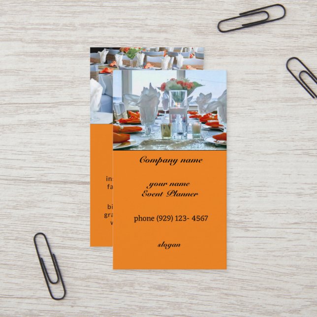 cartão de visita do planejador de eventos (Frente/Verso In Situ)