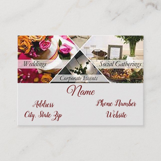 cartão de visita do "Planejador de eventos" (Frente)