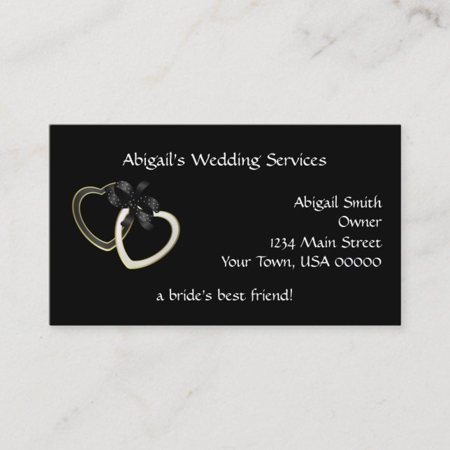 Cartão de visita do planejador do casamento (Frente)