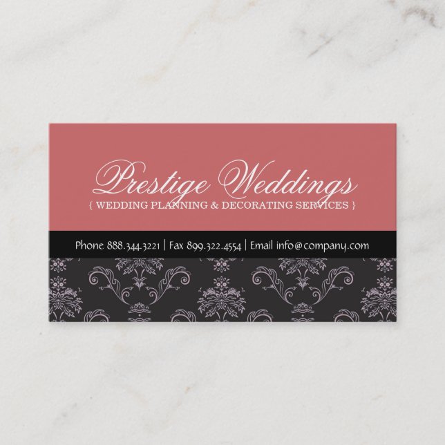 Cartão de visita do planejador do casamento tema (Frente)