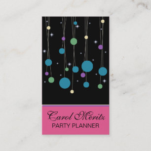 Cartão de visita do planejador do partido - pontos