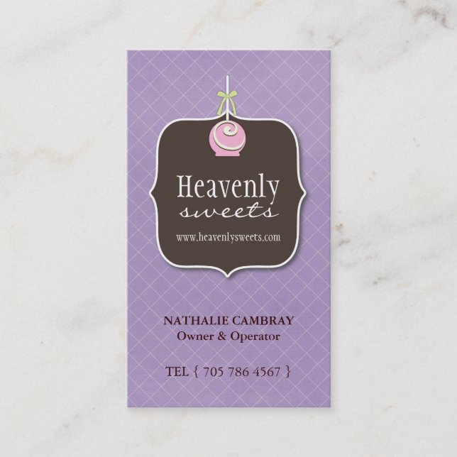 Cartão de visita do pop do bolo (Frente)