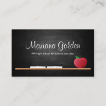 Cartão de visita do professor de quadro negro