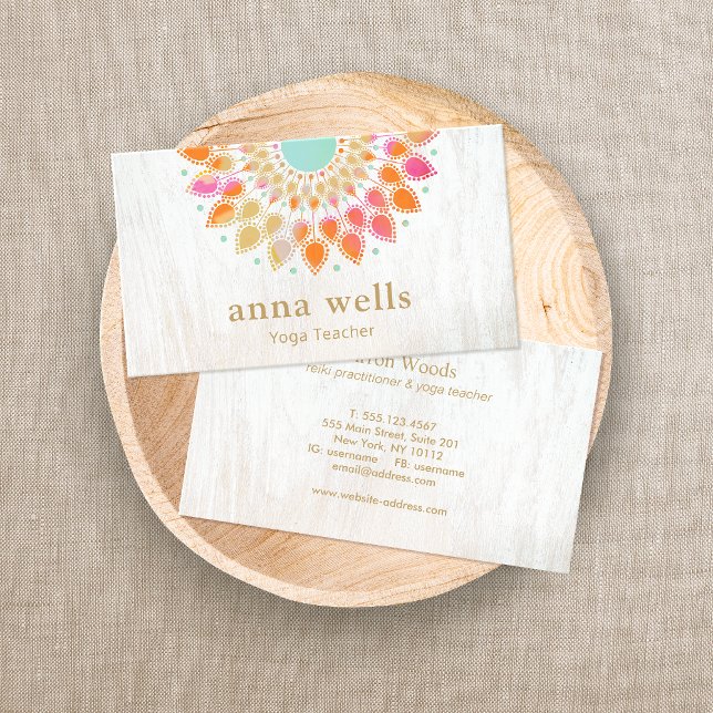 Cartão de visita do professor Lotus Mandala Yoga (Criador carregado)