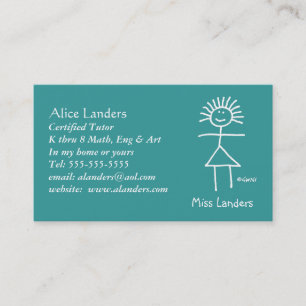 Cartão de visita do professor primário de tutor