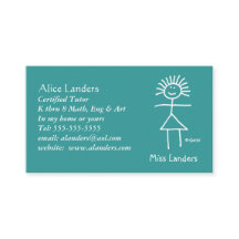 Cartão de visita do professor primário de tutor