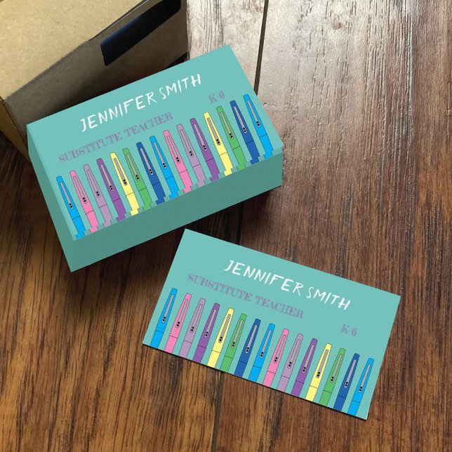 Cartão de visita do professor substituto da escola (Criador carregado)