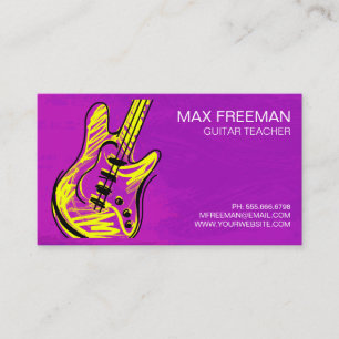 Cartão de visita do professor violão roxo