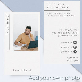 Cartão de visita do programador freelance de fotos