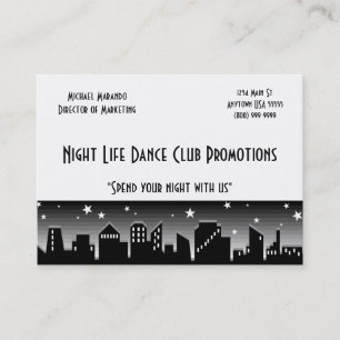 Cartão de visita do promotor do clube de dança