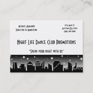 Cartão de visita do promotor do clube de dança