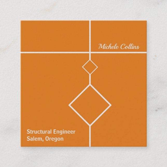 Cartão de visita do Quadrado de Elegância Profissi (Frente)