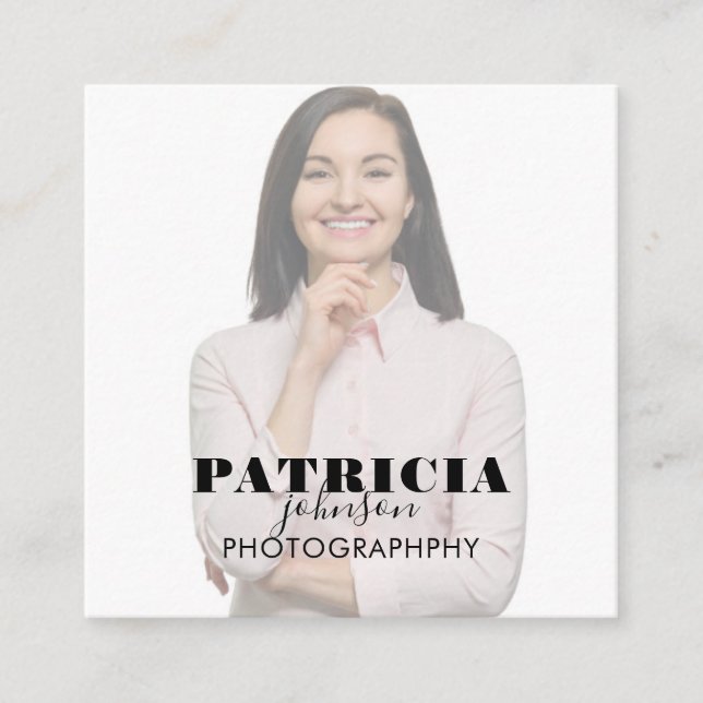 Cartão de visita do Quadrado de Fotos (Frente)