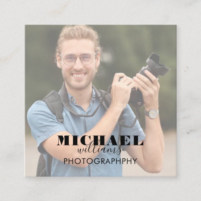 Cartão de visita do Quadrado de Fotos (Frente)