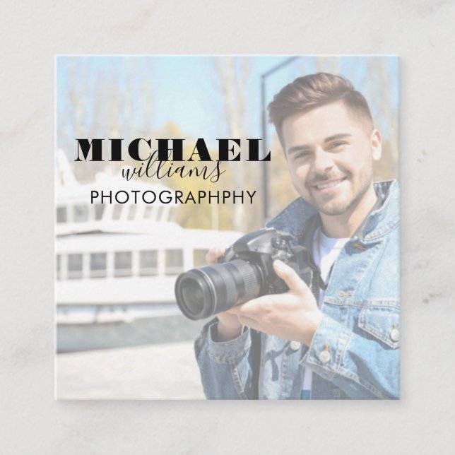 Cartão de visita do Quadrado de Fotos (Frente)