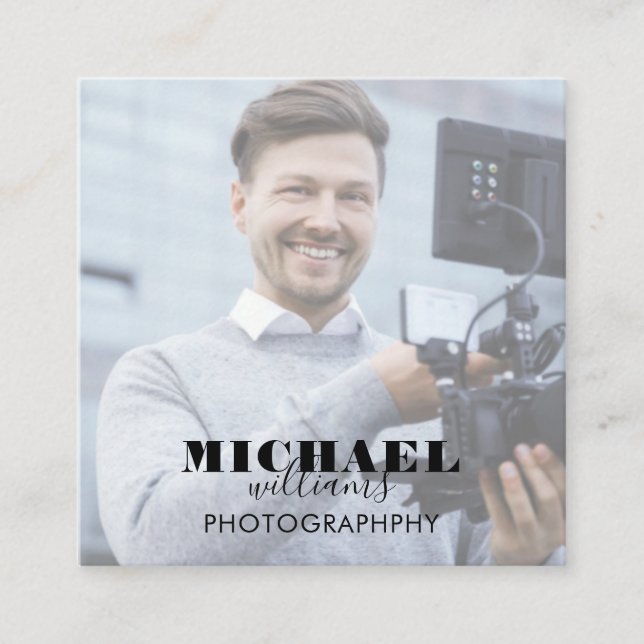 Cartão de visita do Quadrado de Fotos (Frente)