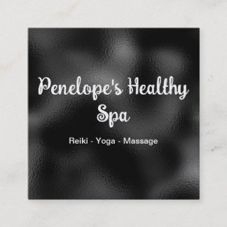 Cartão de visita do Quadrado Elegante Preto e Bran