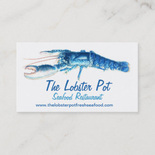 Cartão de visita do restaurante de lagosta azul