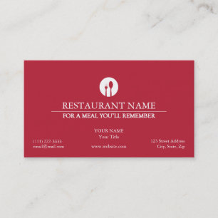 Cartão de visita do restaurante Elegante