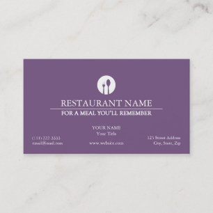 Cartão de visita do restaurante Elegante