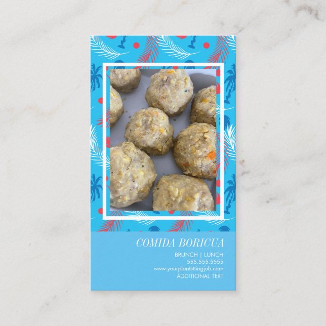 Cartão de visita do Restaurante Latino Puertorico  (Frente)