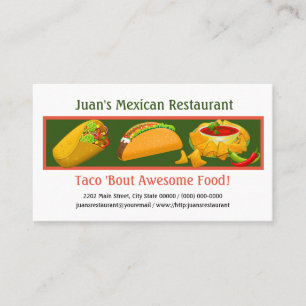 Cartão de visita do Restaurante Mexicano Personal