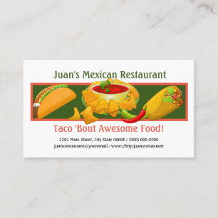 Cartão de visita do Restaurante Mexicano Personal