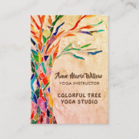 Cartão de visita do Rustic Tree Yoga Studio