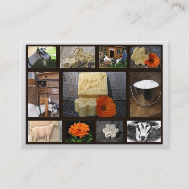 Cartão de visita do sabão da cabra da meia lua (Frente)