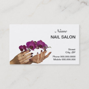 Cartão de visita do salão de beleza do prego -