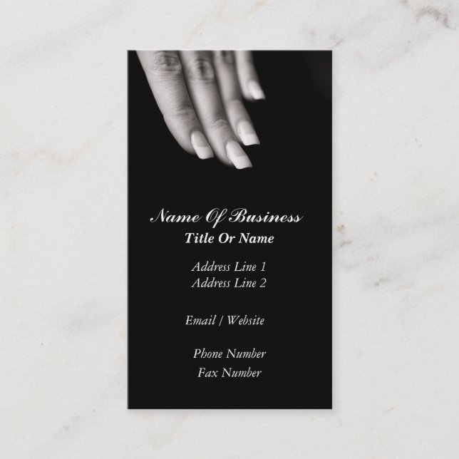 Cartão de visita do salão de beleza do prego (Frente)