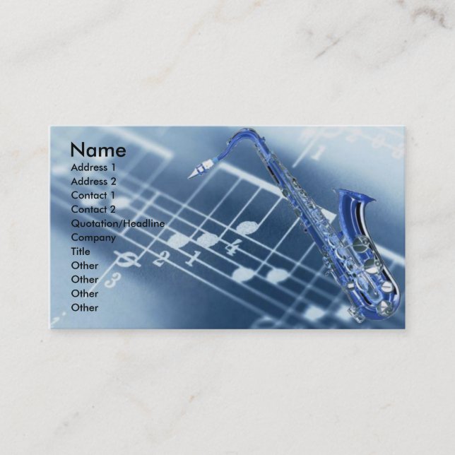 Cartão de visita do saxofone (Frente)