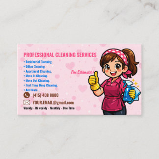 Cartão de Visita do Serviço de Limpeza Janitorial